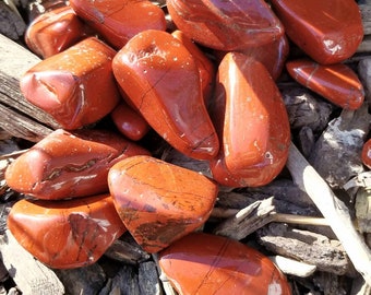 Red Jasper Crystal Gemstone Tumbled Stone Chakra Polished Reiki Charged Healing Metaphysic Wicca Grids Protection Altar