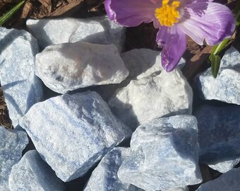 Blue Quartz Raw Rough Stone Crystal Healing Protection Chakra Metaphysical Wiccan Pagan Reiki Shaman Magic