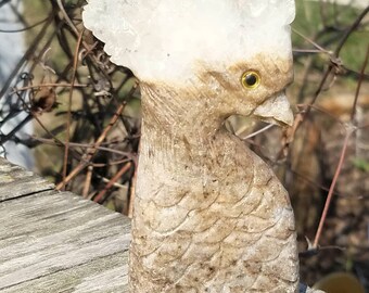 Phoenix Carving Clear Quartz Stone Hand Carved Crystal Statue Totem Pink Dragon Bird Rebirth Reiki Infused Metaphysical Gift Altar
