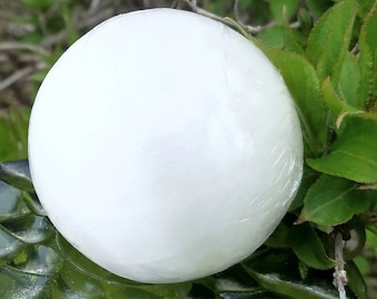 Selenite Sphere Crystal Ball 50mm - 65mm Cats Eye Moon Crystal Healing Chakra Cleansing Salt Clearing Meditation Scrye Natural Charging