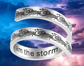 I am the Storm Stainless Steel Silver Ring Goddess Metal of Protection Reiki Healing Hypoallergenic Inspiration Empower Strength Gift