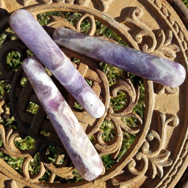 Massage Wand Amethyst Chevron Crystal Yoni Stone Gemstone Magic Altar Chakra Metaphysical Reiki Healing Therepy Spells Magick