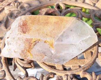 Large Clear Quartz Phantom Chlorite Included Raw Shamanic Dream Stone Lodolite Garden Scenic Crystal Lodalite Point Reiki Healing Wand