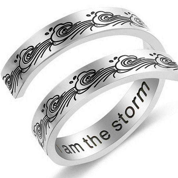 I am the Storm Stainless Steel Silver Ring Goddess Metal of Protection Reiki Healing Hypoallergenic Inspiration Empower Strength Gift