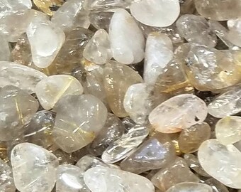 Gold Rutile Rutilated Chips Nugget High Grade No Hole Small Undrilled For Bottle Jewelry Gem Natural Chakra Meditation Yoga Altar Pagan Grid