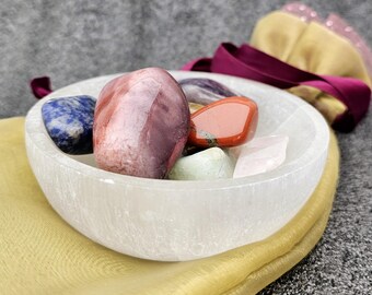 Selenite Charging Bowl 4" Crystal Altar Bowl Ritual Bowl Smudge Incense Healing Chakra Cleansing Salt Clearing Meditation Natural Morrocco