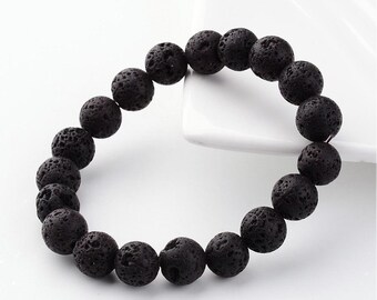 8mm Lava Bracelet Bead Diffuser Anti Anxiety Men's Women's Anti Anxiety Meditation Scent Yoga Oil Aromatherapy Metaphysical Crystal Healing