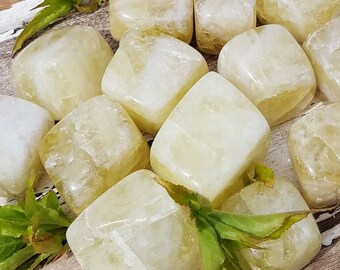 Citrine Crystal Cube Square Palm Stone Tumble Rainbow Portal Crackle Grid Worry Stone Manifest Abundance Reiki Charged Abundance Decor
