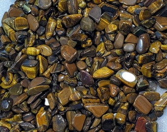 Tigers Eye Tiger Iron Chips Large Nuggets Bottles Jewelry Making No Hole Undrilled Gem Chakra Meditation Yoga Altar Pagan Metaphysical