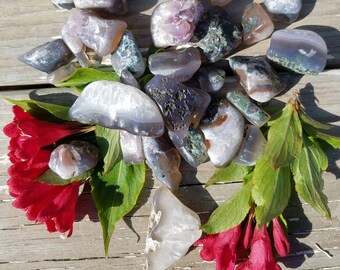 Rare Amethyst Tumbled Cluster Crystal Quartz Point Gemstone Pocket Stone Yoga Reiki Chakra Energy Healing Psychic Purification Sobriety