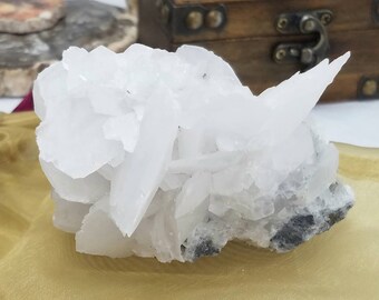 Calcite Blades Natural Cluster Crystal Pyrite Raw Gemstone Healing Mineral Specimen Rock Spiritual Decor Stones