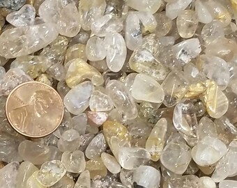 Gold Rutile Rutilated Chips Nugget High Grade No Hole Small Undrilled For Bottle Jewelry Gem Natural Chakra Meditation Yoga Altar Pagan Grid