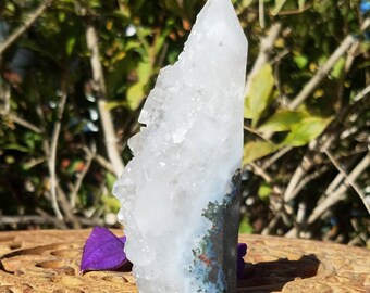 White Apophyllite Tower Cluster Raw Gemstone Rough From India Specimen Crystal Reiki Healing Mineral Formation Display