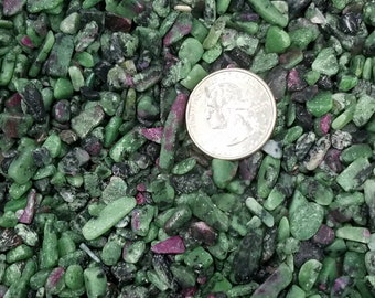 Ruby in Zoisite Gemstone Chips Medium Nuggets No Hole Undrilled For Bottles Jewelry Gem Natural Chakra Meditation Yoga Altar Pagan Spells