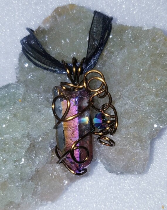 Mezmerize Me Angel Aura Quartz Crystal Rainbow Bronze | Etsy