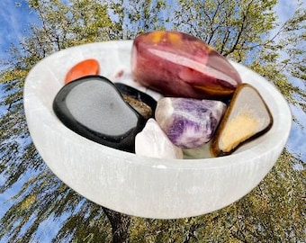 Selenite Charging Bowl 4" Crystal Altar Bowl Ritual Bowl Smudge Incense Healing Chakra Cleansing Salt Clearing Meditation Natural Morrocco