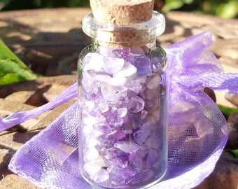 Amethyst Gemstone Chip Bottle Nugget No Hole Undrilled Jewelry Gem Natural Chakra Meditation Yoga Altar Pagan Metaphysical