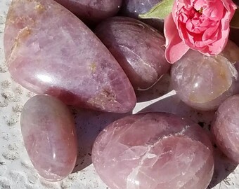 Pink Amethyst Crystal Gemstone Tumbled Stone Grid Sacred Geometry Chakra Polished Reiki Charged Healing Metaphysic Wicca Grids Protection
