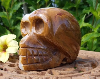 Crystal Skull Banded Agate Natural Large Geode Orbicular Hand Polished Gemstone Vug Rock Mineral Witch Wiccan Pagan Chakra Reiki Altar