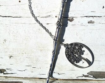 Wand Magic Magical Enchanted Pendulum Tree of Life Dowsing Hand Crafted Magick Witch Pagan Wiccan Wicca Craft Spell Altar Tool