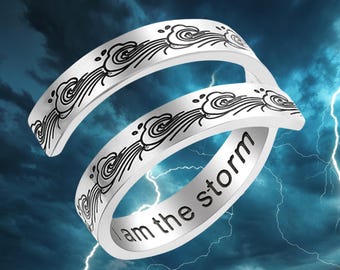 I am the Storm Stainless Steel Silver Ring Goddess Metal of Protection Reiki Healing Hypoallergenic Inspiration Empower Strength Gift