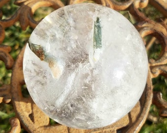 Stunning Clear Quartz Included Crystal Ball Sphere Shamanic Dream Stone Lodolite Garden Scenic Lodalite Reiki Healing Meditation Altar Reiki