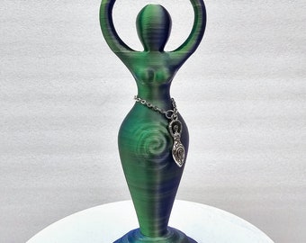 Goddess 3D Printed Custom Designed Gaia Statue Figurine Decorated Healing Reiki Wicca Witch Occult Altar Talisman Pagan Decor