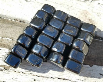 Magnetic Hematite Crystal Gemstone Tumbled Stone Chakra Reiki Anxiety Arthritis Pain Migraine Healing Holistic Homeopathic Wicca Grids