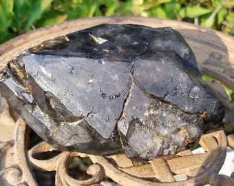 Large Smoky Quartz Point Crystal Rainbow Included Self Healed Black Natural DT Raw Gemstone Mineral Specimen Display Standing Reiki Chakra