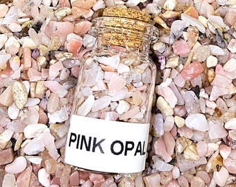 Small Pink Opal Gemstone Chips Nugget No Hole Undrilled For Bottle Jewelry Making Gem Chakra Meditation Yoga Altar Pagan