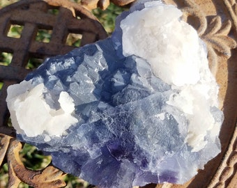 Blue Fluorite Calcite Blades Rare Natural Cluster Crystal Raw Gemstone Healing Mineral Specimen Rock Spiritual Decor