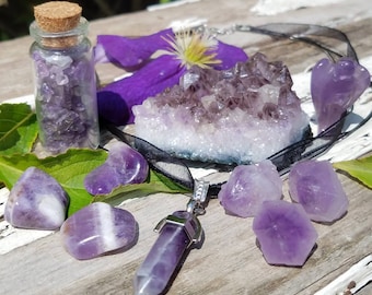 Amethyst African Dream Quartz Raw Gemstone Freeform Chunk Metaphysical Decor Feng Shui Third Eye Crown Chakra Protection Stone Wicca Altar