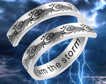 I am the Storm Stainless Steel Silver Ring Goddess Metal of Protection Reiki Healing Hypoallergenic Inspiration Empower Strength Gift