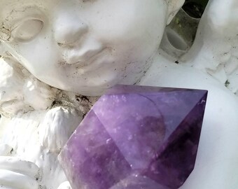Amethyst Generator Polished Point Tower Deep Purple Brazilian Quartz Crystal Love Healing Grid Crown Chakra Reiki Infused