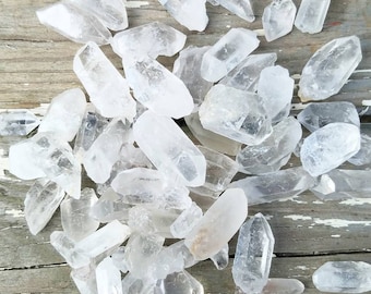 Clear Quartz Crystal Points Natural Chakra Yoga Meditation Altar Tool Wicca Pagan Witch Occult Jewelry Making Wand Supply Gemstone Grid