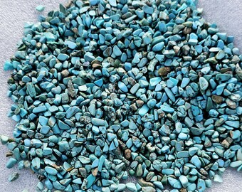 Medium Turquoise Gemstone Chip Nugget No Hole Undrilled For Bottles Jewelry Dyed Howlite Gem Chakra Meditation Yoga Altar Pagan Gravel
