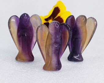 Beautiful Flourite Angel Carving Statue Stone Totem Talisman Gemstone Magic Altar Chakra Metaphysical Reiki Carved Decor Heaven Gift
