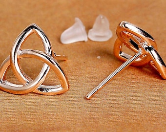 Triquetra Trinity knot Earrings Irish Scottish Celtic Mind Body Spirit Wicca Pagan Witch Meditation Reiki Infused Chakra Yoga