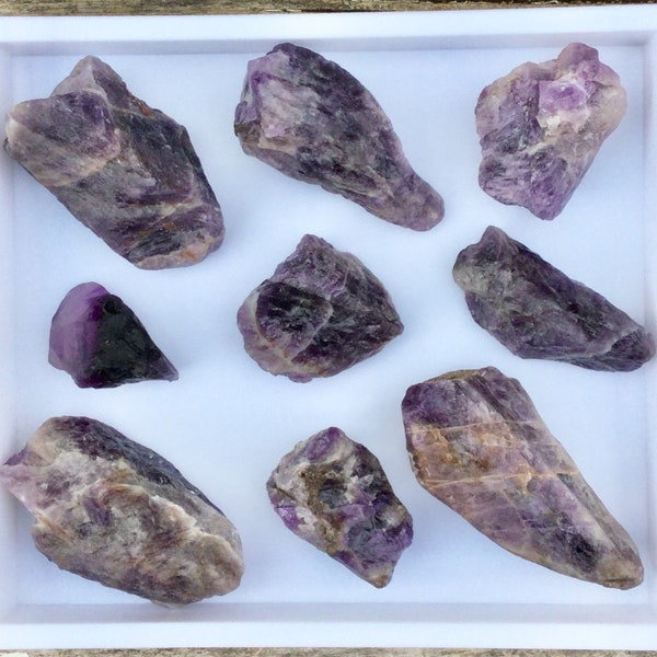 Dark Purple Amethyst Crystal Raw Gemstone Quartz Zambia Rough Bulk Specimen Rock Stone Natural Dark Chevron Mineral Altar Tool