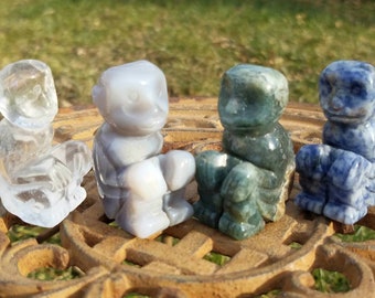 Monkey Crystal Hand Carved Statue Carving Fantasy Home Decor Metaphysical Crystal Reiki Healing Ape Talisman Totem Altar Chakra Reiki Agate