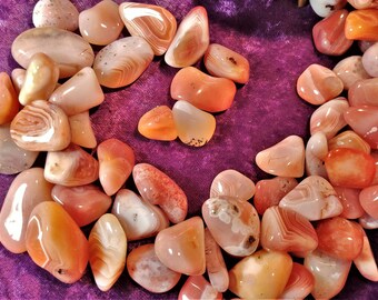 Crystal Carnelian Agate Gemstone Polished Chakra Stone Reiki Charged Metaphysical Wicca Pagan Witch Yoga Meditation New Age Love Light