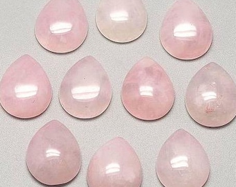 Cabochon Rose Quartz Teardrop Gemstone Handmade Pear 14mm 10mm Gem for Jewelry Making AA Quality Wire Wrap