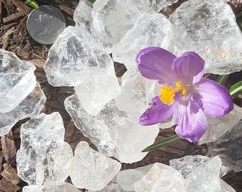 1 Pound Shimmering Clear Quartz Raw Rough Gemstone Stone Rainbow Crystal Bulk Wholesale Healing Chakra Wiccan Pagan Reiki Shaman Magic