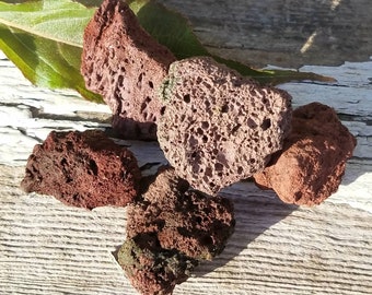 3 pcs Natural Rough Lava Raw Gemstone Red Diffuser Aromatherapy Essential Oil Healing Stone Chakra Reiki Altar Witch Wicca Magick Crystal