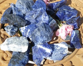 Blue Sodalite Raw Rough Stone Crystal Healing Protection Chakra Metaphysical Wiccan Pagan Witch Wicca Pagan Reiki Shaman Magick Altar