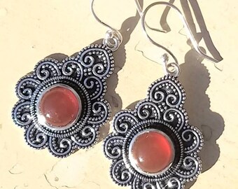 Carnelian Crystal Dangle Earrings Gemstone Healing Wicca Pagan Witch Meditation Reiki Chakra Yoga Witch Wicca Pagan Women