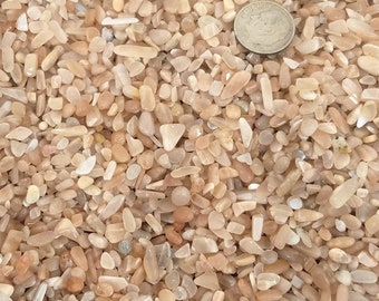 Rainbow Peach Pink Moonstone Gemstone Chips Nugget Small No Hole Undrilled For Bottle Jewelry Making Gem Chakra Meditation Yoga Altar Pagan