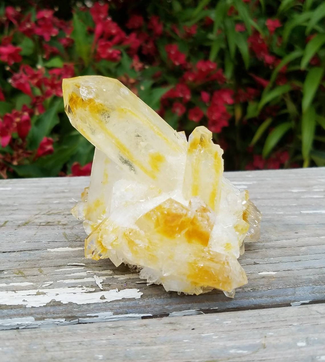 Yellow Crystal Quartz Cluster Rainbow Included 264g Reiki Etsy