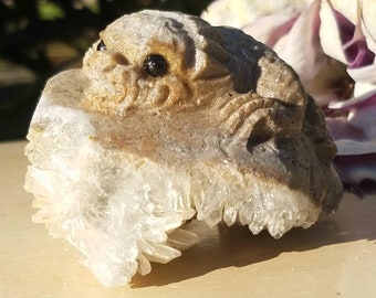 Detailed Dragon Crystal Carving Hand Carved Statue Gargoyle Dragon Quartz Geode Talisman Totem Cluster Metaphysical Meaning Gift Reiki
