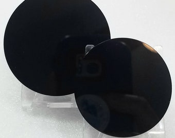 Black Obsidian Crystal Scrying Mirror Plate Crystal 60mm Divination Witchcraft Wicca Witches Occult Magic Crystal Healing Reiki Easel Stand